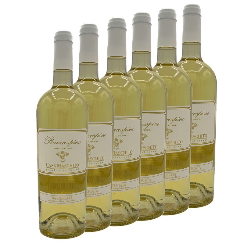 BIANCOSPINO BIANCO IGT BASILICATA MOSCATO, SECCO FERMO (6 bottles)